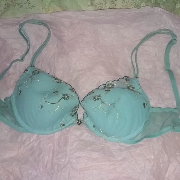Victoria's Secret Angels Light Blue Embroidered Push-Up Bra 34B - Picture 4 of 4